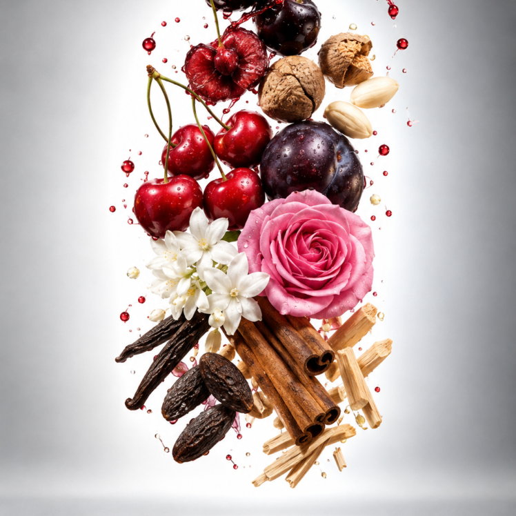 Notes olfactives de Première fois – Rose & Oud