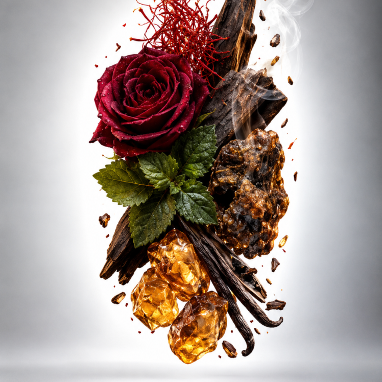 Notes olfactives de Shinsekai – Rose & Oud