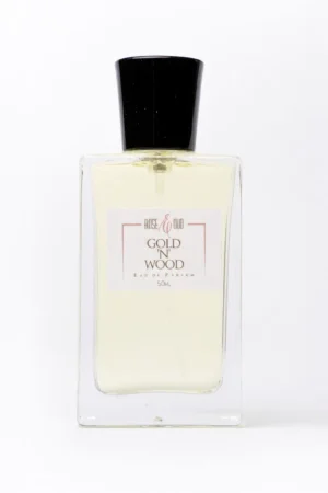 Flacon Gold’N’Wood 50 ml, eau de parfum mixte aux notes boisées, chyprées, myrrhe, oud et benjoin
