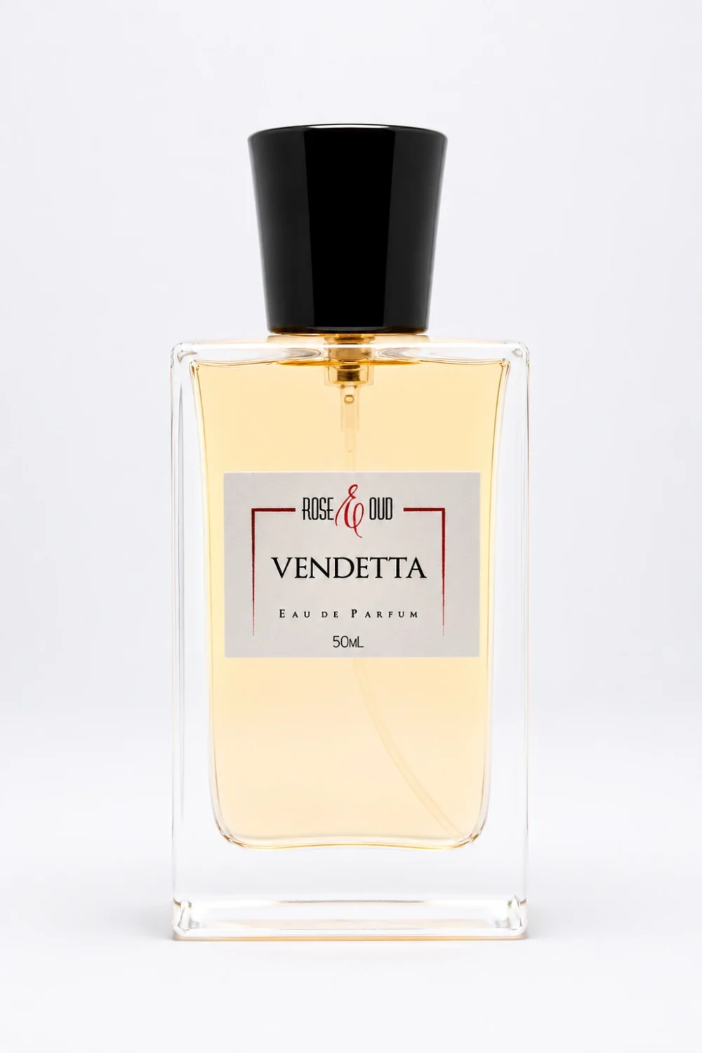 Flacon Vendetta 50 ml, eau de parfum mixte aux notes d’agrumes, prune, fraise, orchidée, vanille, patchouli et ambre gris