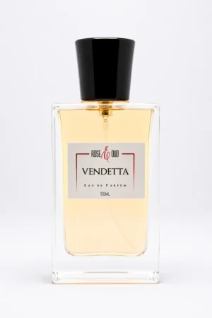 Flacon Vendetta 50 ml, eau de parfum mixte aux notes d’agrumes, prune, fraise, orchidée, vanille, patchouli et ambre gris
