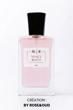 Flacon de parfum Venice Beach de Rose & Oud 50ml, eau de parfum mixte aux notes fruitées et boisées avec oud