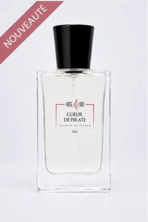 Flacon Cœur de Pirate 50 ml, eau de parfum mixte aux notes de bergamote, poivre rose, tubéreuse, ambre et patchouli