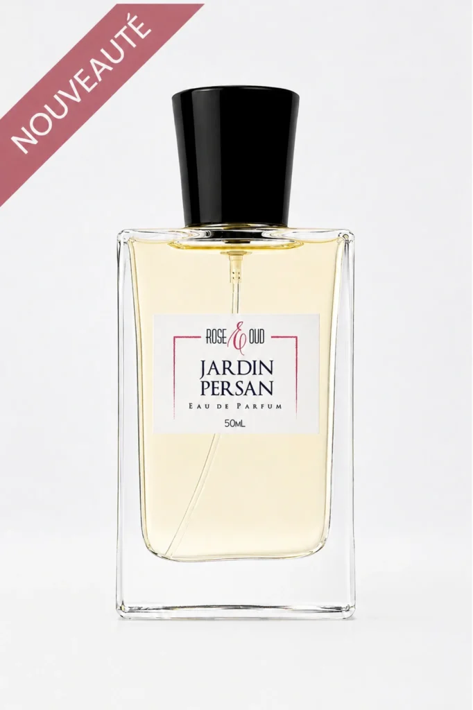 Flacon Jardin Persan 50 ml, eau de parfum mixte aux notes de pêche, mandarine, iris, jasmin, vanille et bois de santal