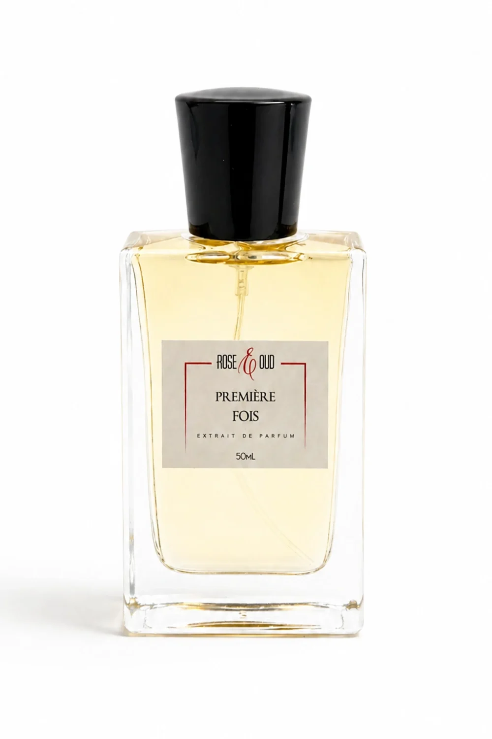 Flacon Première Fois 50 ml, eau de parfum mixte aux notes de cerise noire, amande amère, vanille, fève tonka et bois ambrés