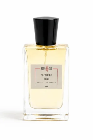 Flacon Première Fois 50 ml, eau de parfum mixte aux notes de cerise noire, amande amère, vanille, fève tonka et bois ambrés